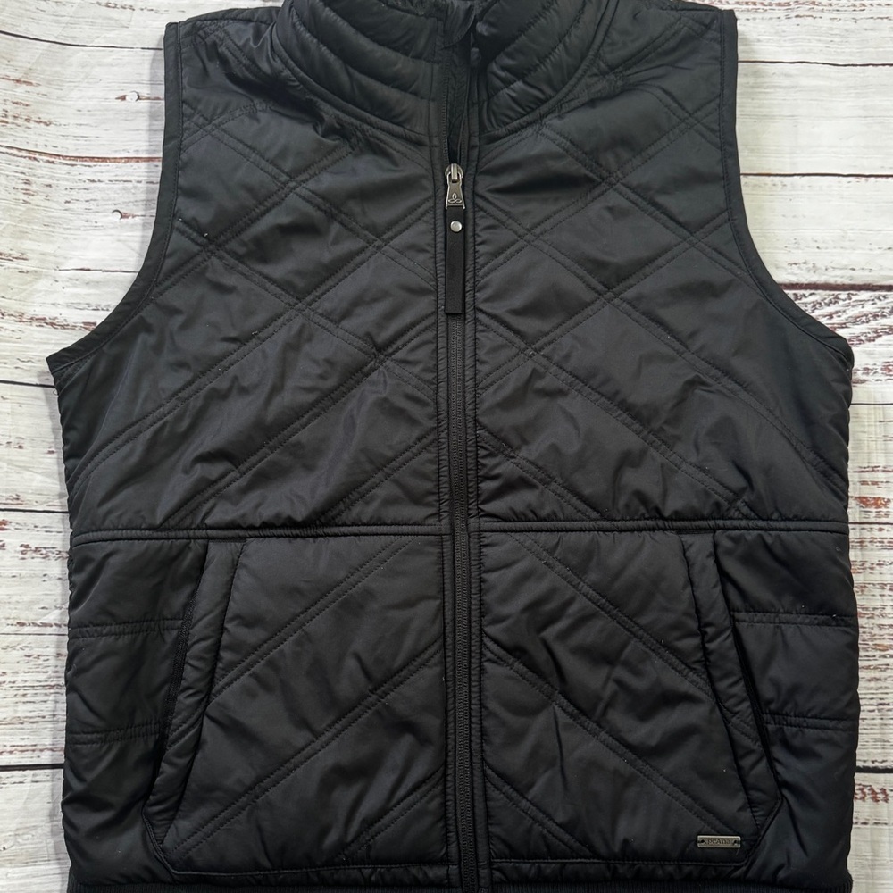 PrAna Black Quilted Sherpa Lined Vest Small - Picture 3 of 9